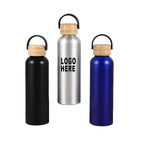 500ml Bamboo Lid Aluminum Water Bottle