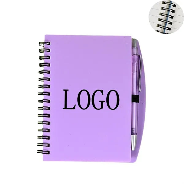 A5 Coil Horizontal Line Notebook With Pen