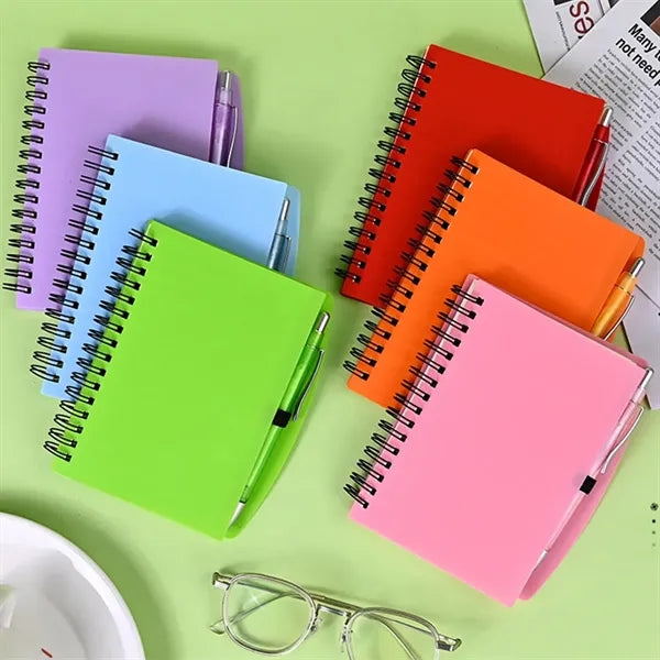 A5 Coil Horizontal Line Notebook With Pen