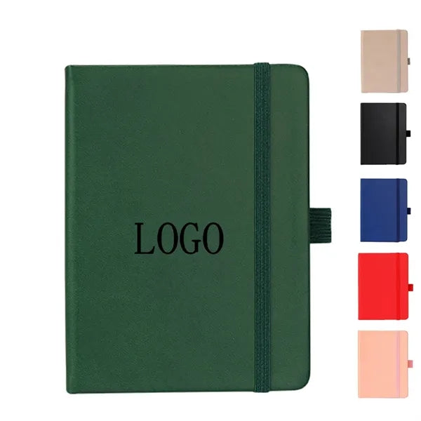 A6 PU Hard Leather Strap Notebook