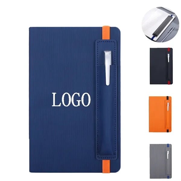 A5 PU Leather Strap Notebook Pen