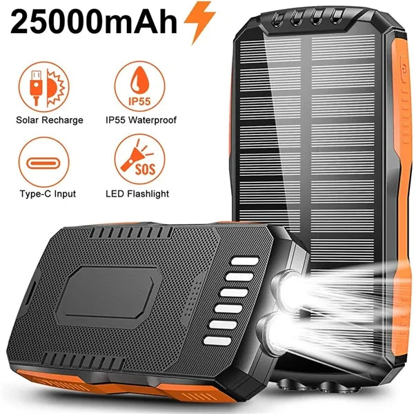 Solar Power Bank Wireless Charger 25000mAh