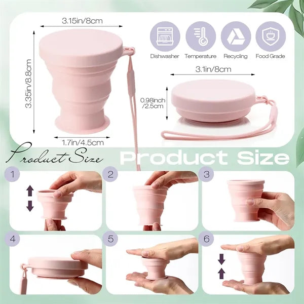 6oz Silicone Collapsible Cup for Outdoor Travel Use