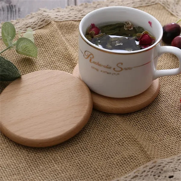 4in Wood Coasters for Drinks Round Square Customize