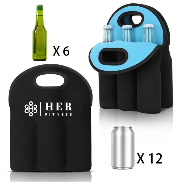 6 Pack Wine Bottle Neoprene Cooler Bag