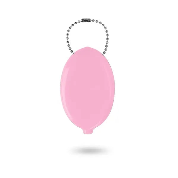 Oval Shape Coin Pouch With Keychain