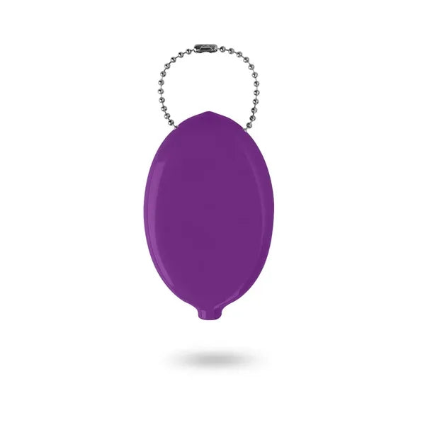 Oval Shape Coin Pouch With Keychain