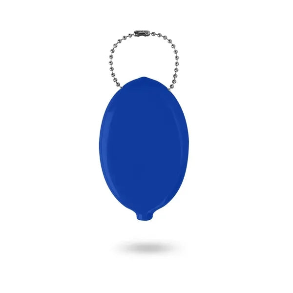 Oval Shape Coin Pouch With Keychain