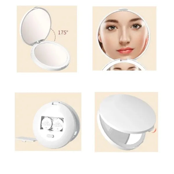 LED Lighted Travel Makeup Mirror