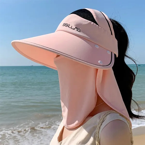 Beach sun hats and veils