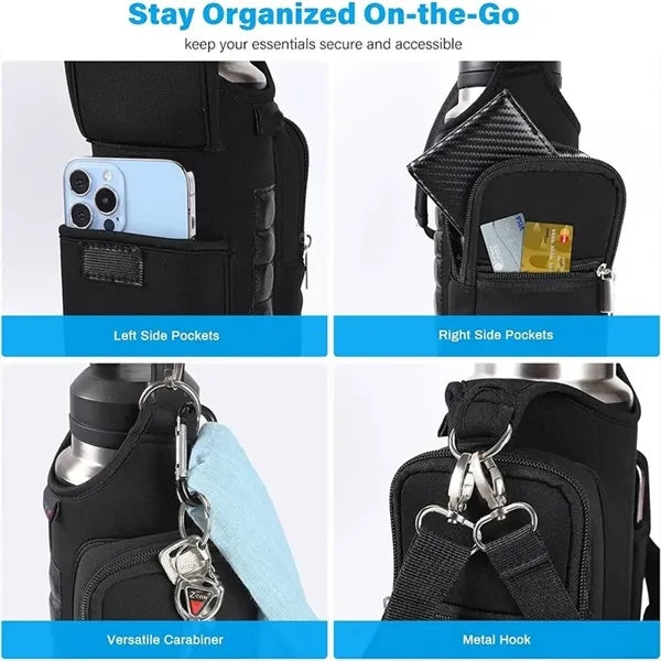 Gym Bag Water Bottle Holder Phone Pockets Built-in Magnets
