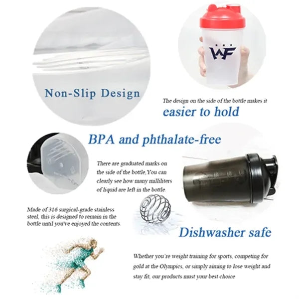 20 Oz BPA-Free Customizable Protein Shaker Bottle