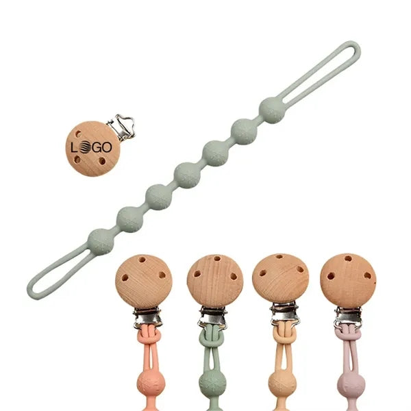 Silicone Pacifier Clip Holder with One Piece Design