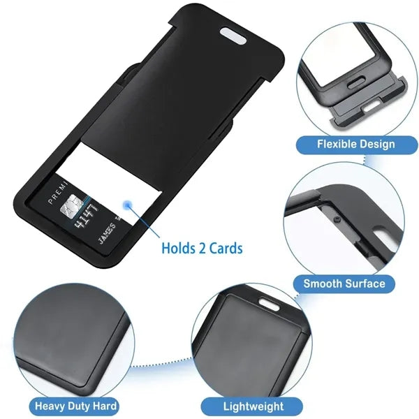 Sliding Vertical Business Exhibition ID Card Holder Lanyard