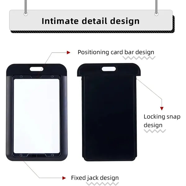 Sliding Vertical Business Exhibition ID Card Holder Lanyard