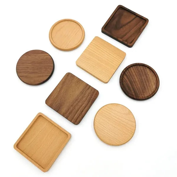 4'' Diametre Eco-Friendly Wooden Coaster