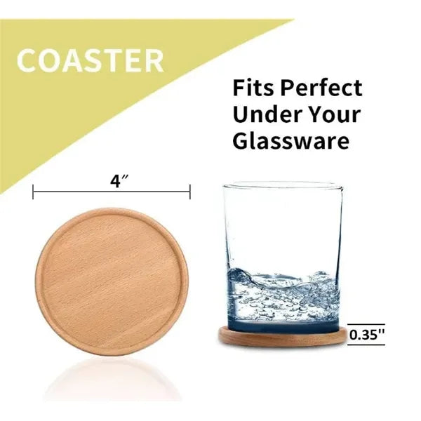 4'' Diametre Eco-Friendly Wooden Coaster