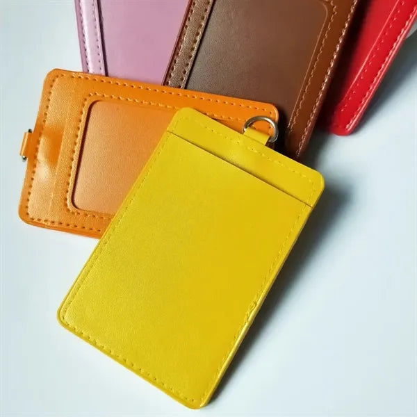 PU Trade Show Badge Holder w/ card slots