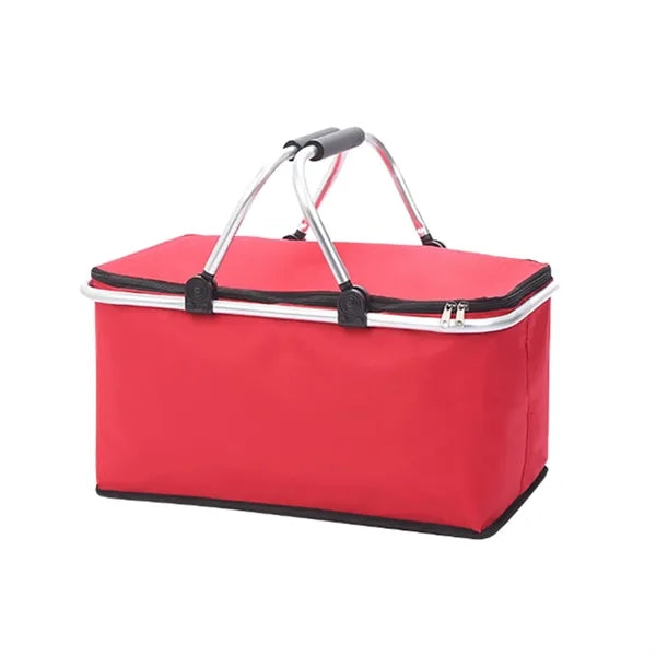 Insulated Picnic Basket Foldable Cooler Bag with Alum Frame