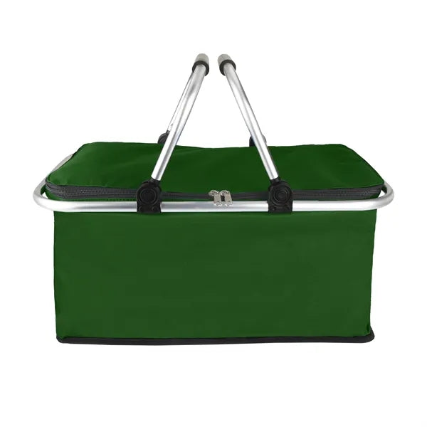 Insulated Picnic Basket Foldable Cooler Bag with Alum Frame