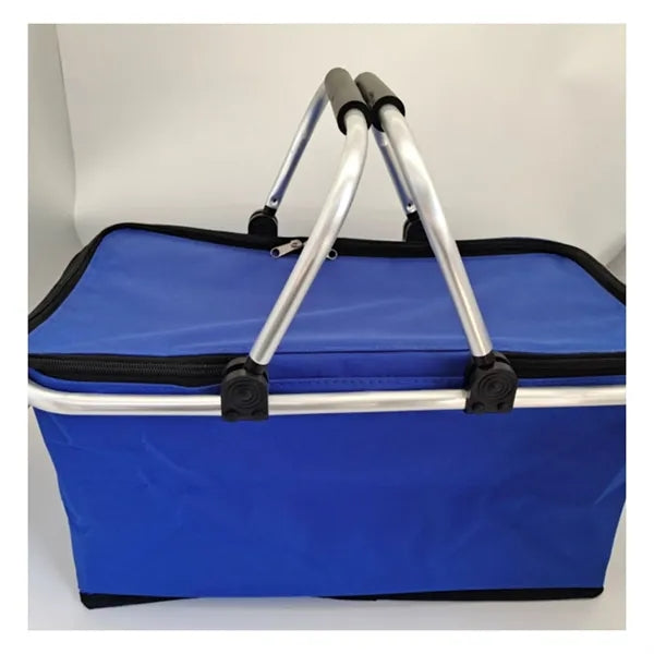 Insulated Picnic Basket Foldable Cooler Bag with Alum Frame