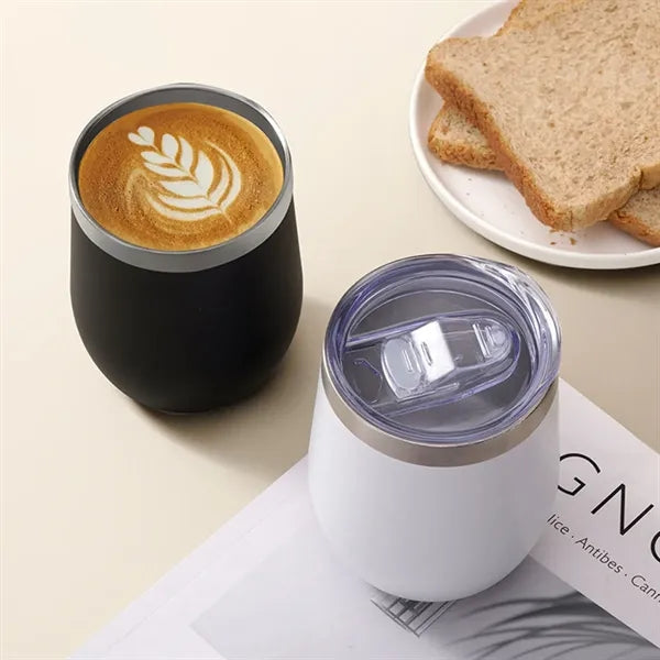 12oz Double Wall Stainless Steel Wine Tumbler with Lid
