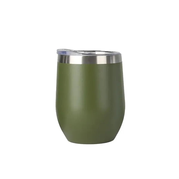 12oz Double Wall Stainless Steel Wine Tumbler with Lid