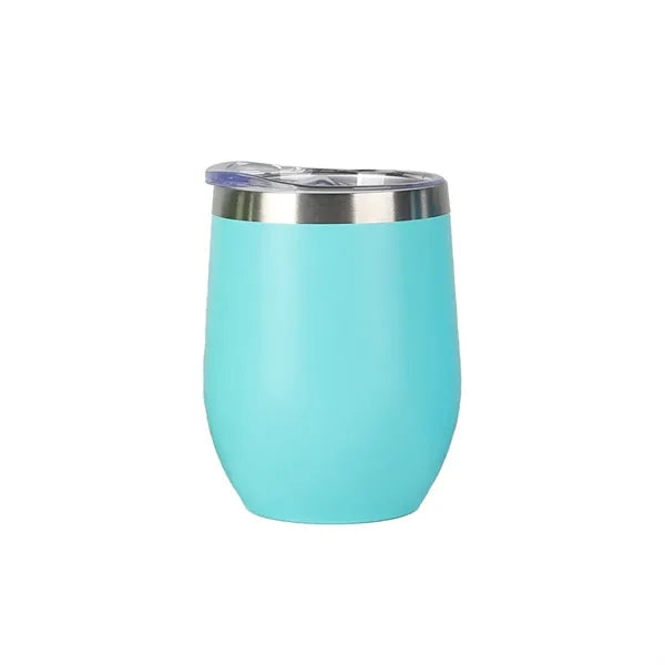 12oz Double Wall Stainless Steel Wine Tumbler with Lid