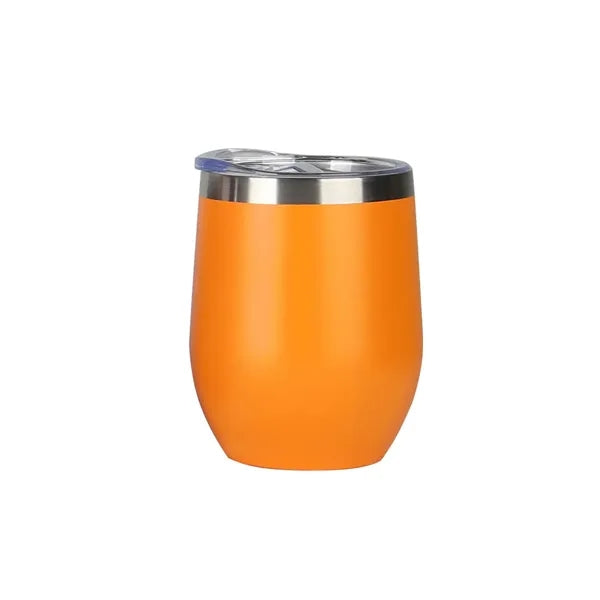 12oz Double Wall Stainless Steel Wine Tumbler with Lid