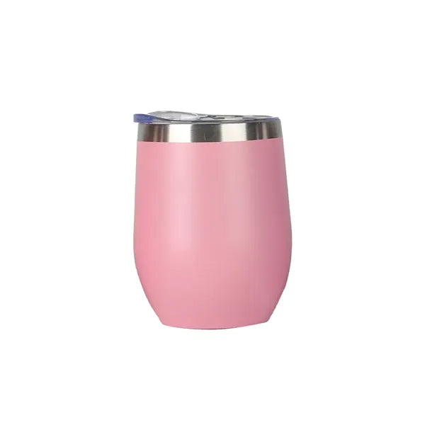 12oz Double Wall Stainless Steel Wine Tumbler with Lid
