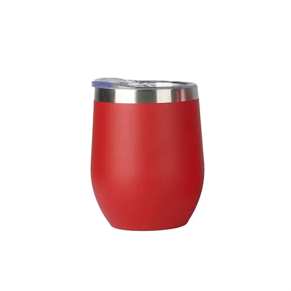 12oz Double Wall Stainless Steel Wine Tumbler with Lid