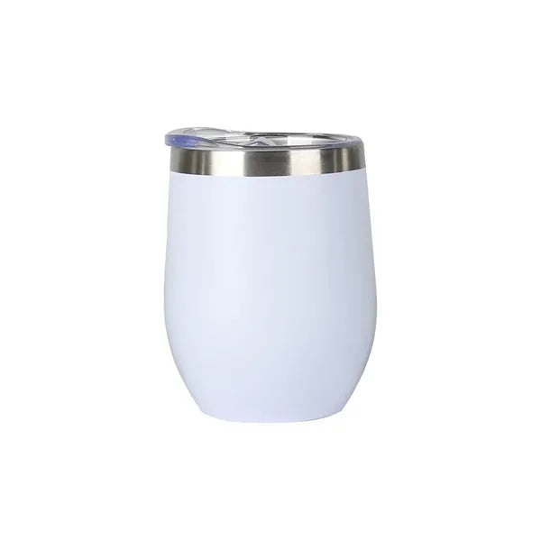 12oz Double Wall Stainless Steel Wine Tumbler with Lid