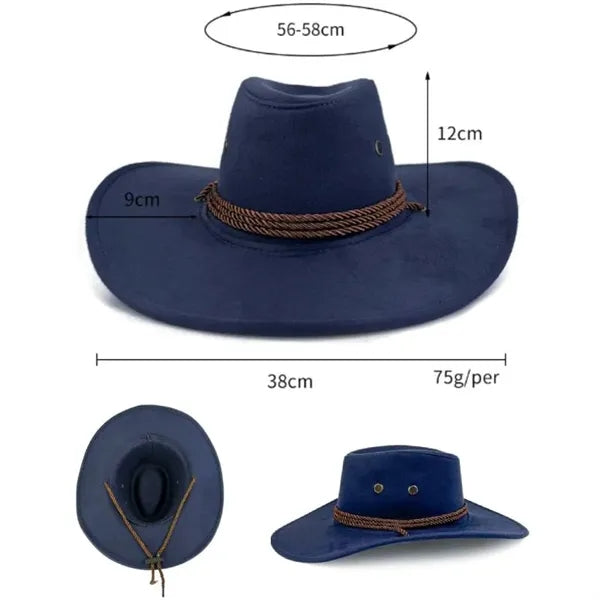 Western Cowboy Hat for Unisex Wide