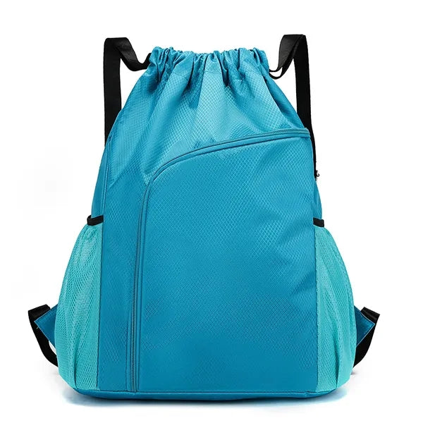Heavy-Duty 600D Drawstring Backpack with Large Front Pocket