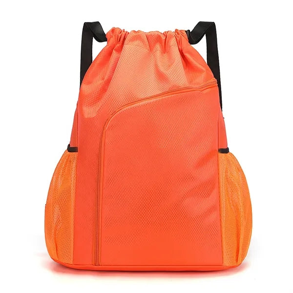 Heavy-Duty 600D Drawstring Backpack with Large Front Pocket