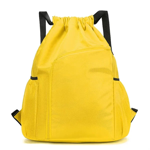 Heavy-Duty 600D Drawstring Backpack with Large Front Pocket