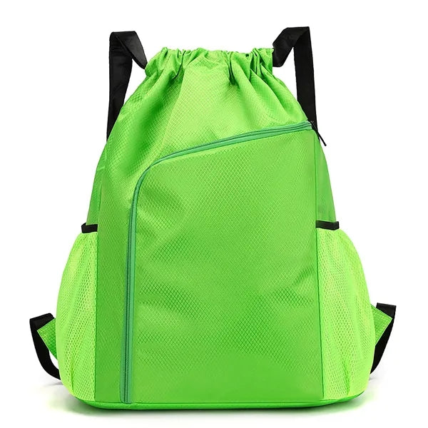 Heavy-Duty 600D Drawstring Backpack with Large Front Pocket