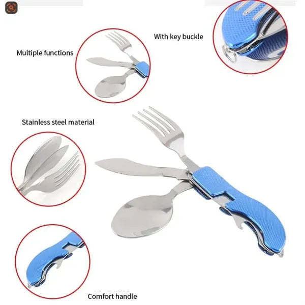 4-in-1 Portable Stainless Steel Cutlery