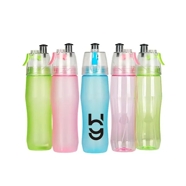 24 OZ Portable Sports Fitness Spray Cooling Water Bottle
