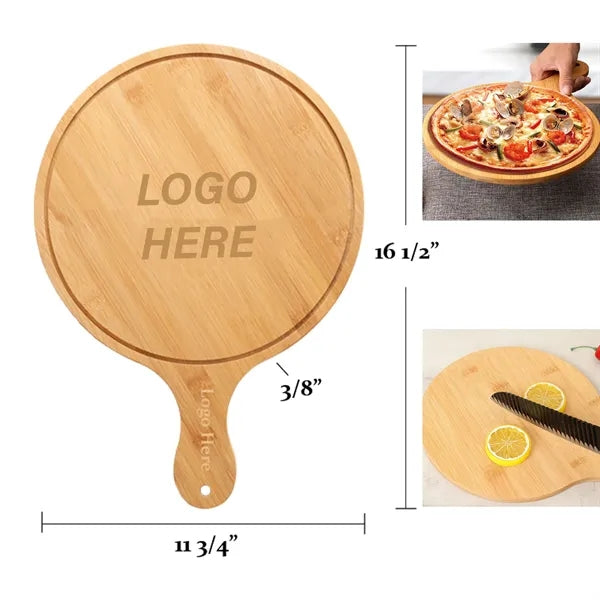 Bamboo Round Cutting Board with Handle