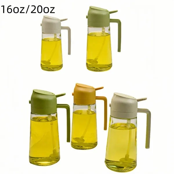 20Oz Large Spray And Pour Oil Bottle With Leakproof Seal