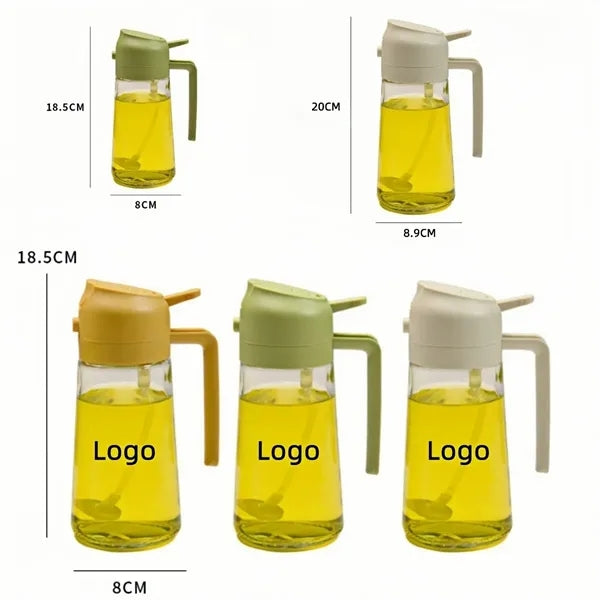 20Oz Large Spray And Pour Oil Bottle With Leakproof Seal