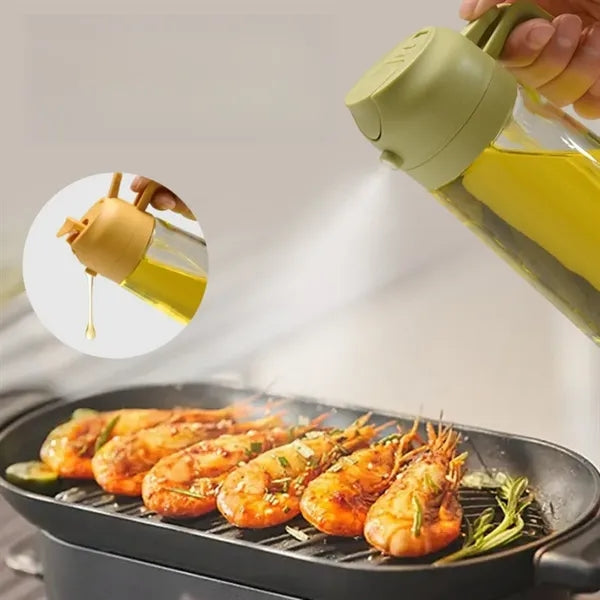 20Oz Large Spray And Pour Oil Bottle With Leakproof Seal