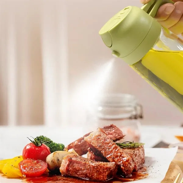 20Oz Large Spray And Pour Oil Bottle With Leakproof Seal