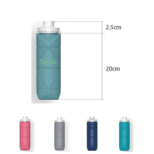 Foldable Silicone Travel Water Bottle 20.3OZ