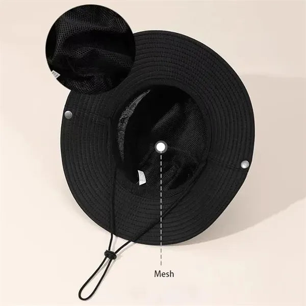 UV Protection Mesh Wide Brim Bucket Hat
