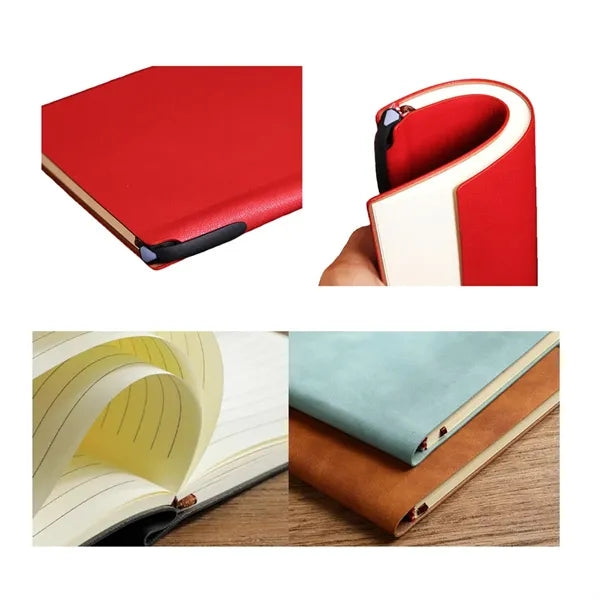 A5 Leather Cover Notebook With Pen Holder