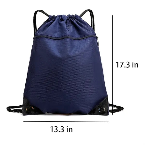 Drawstring Backpack with Front Zipper Pocket