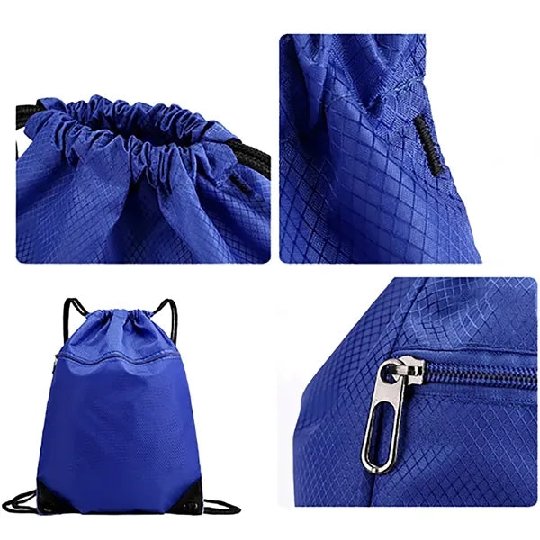 Drawstring Backpack with Front Zipper Pocket