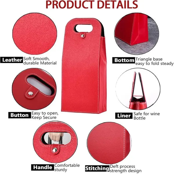 PU Leather Wine Bag